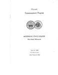 Commencement Program, June (1963) by Moorhead State College